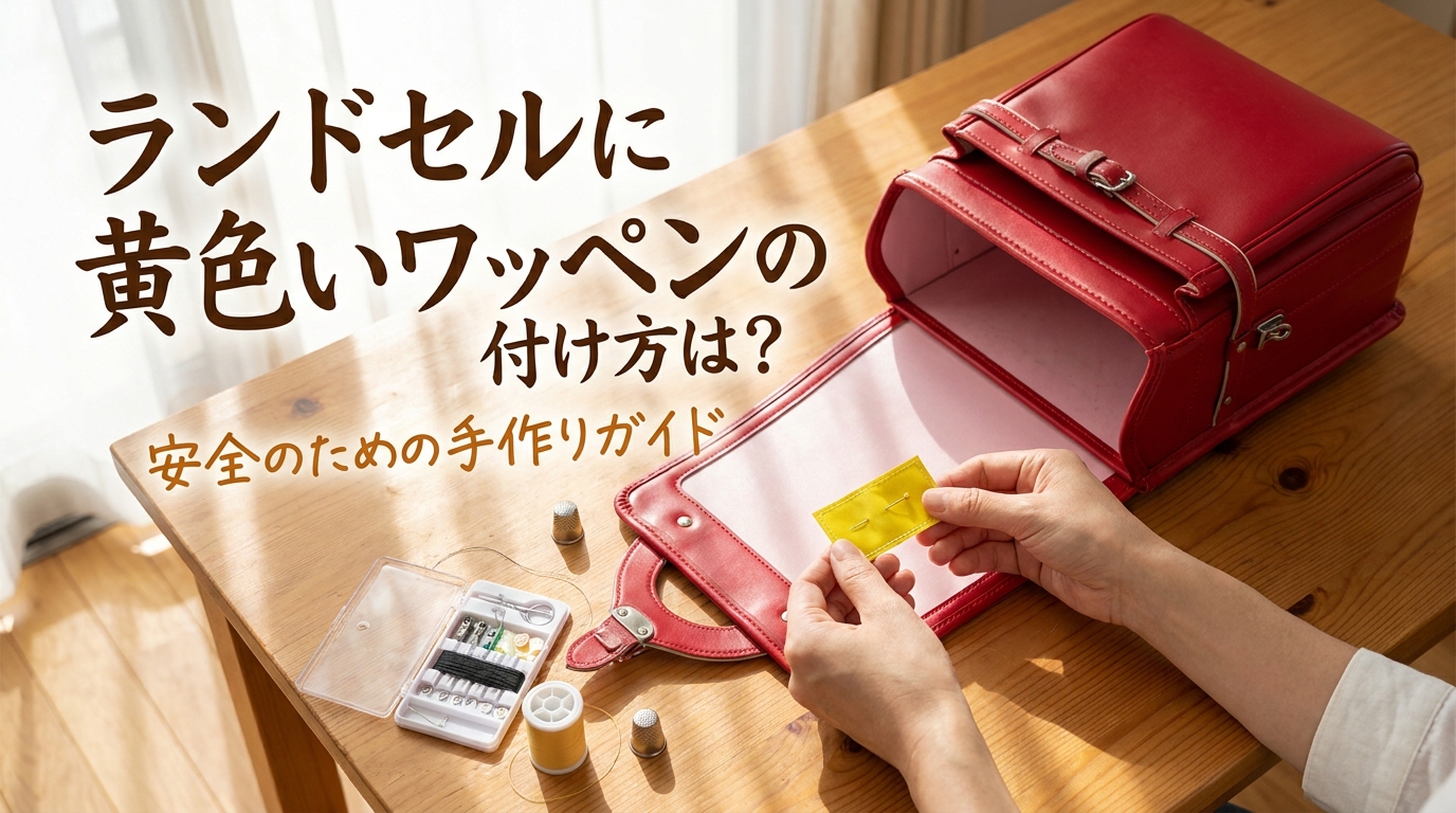 ランドセルに黄色いワッペンの付け方は？