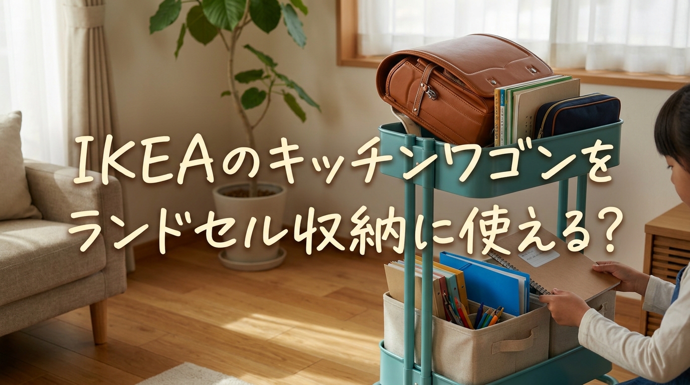 IKEAのキッチンワゴンをランドセル収納に使える？