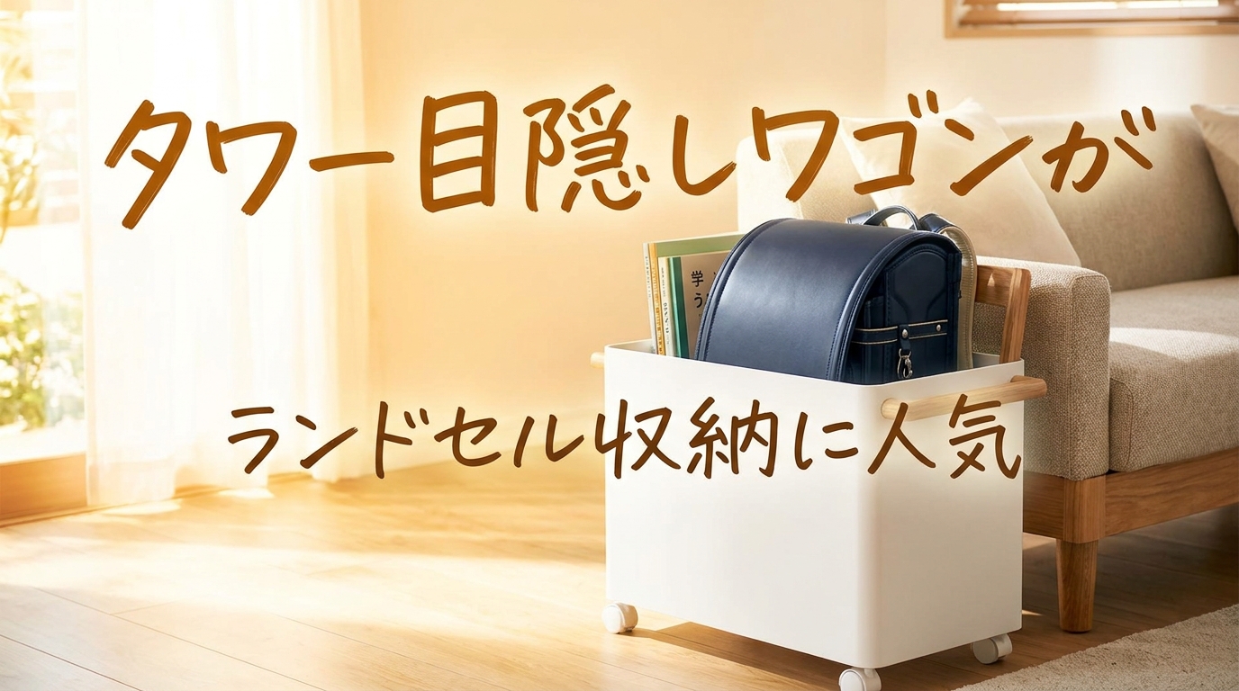 タワー目隠しワゴンがランドセル収納に人気の理由は?