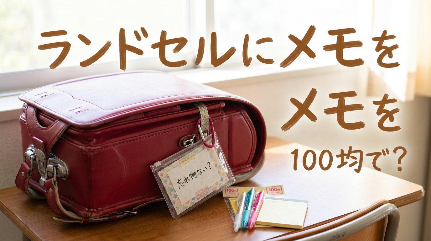 ランドセルにメモを100均で？