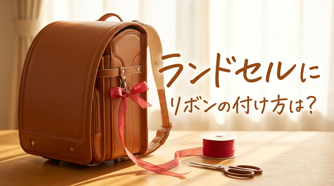 ランドセルにリボンの付け方は？
