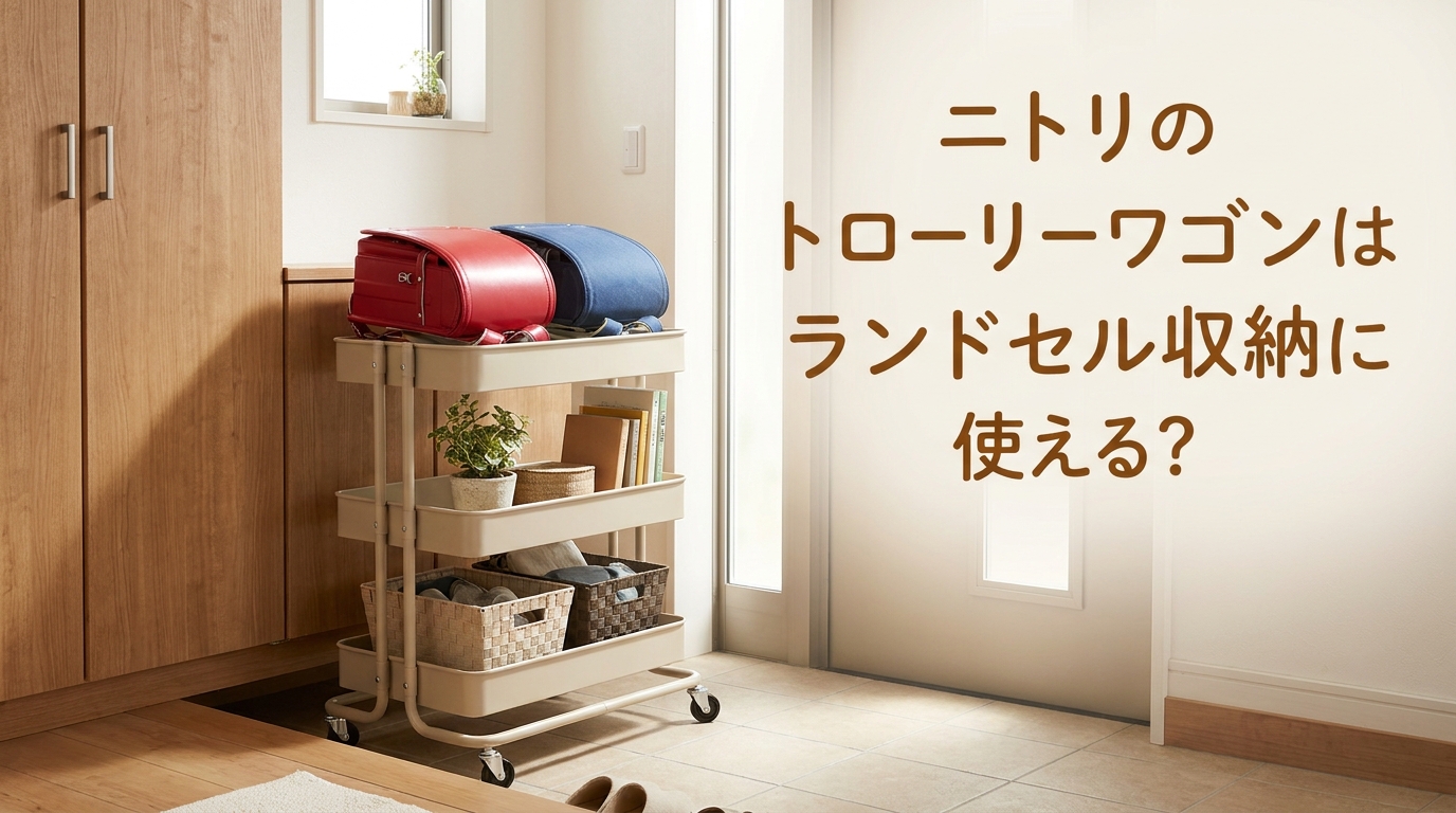 ニトリのトローリーワゴンはランドセル収納に使える？