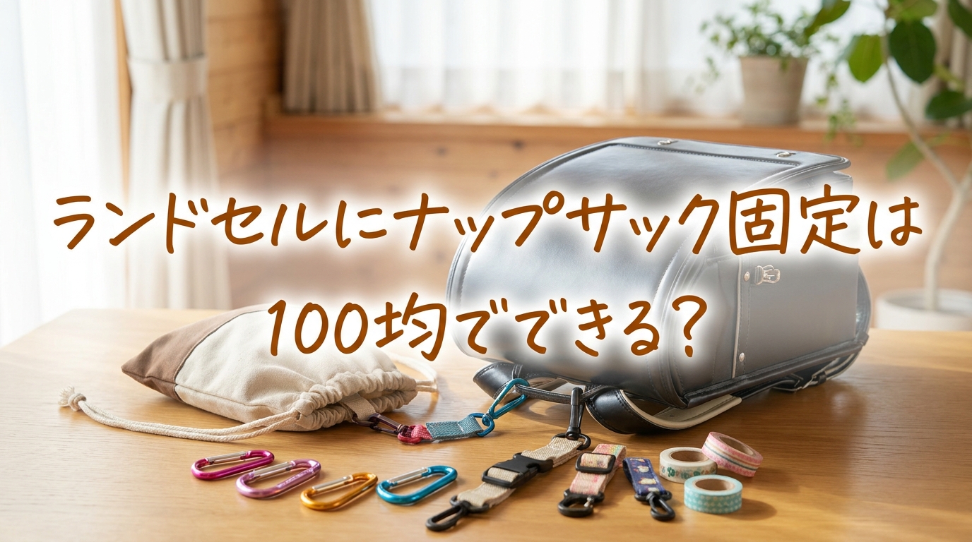 ランドセルにナップサック固定は100均でできる？