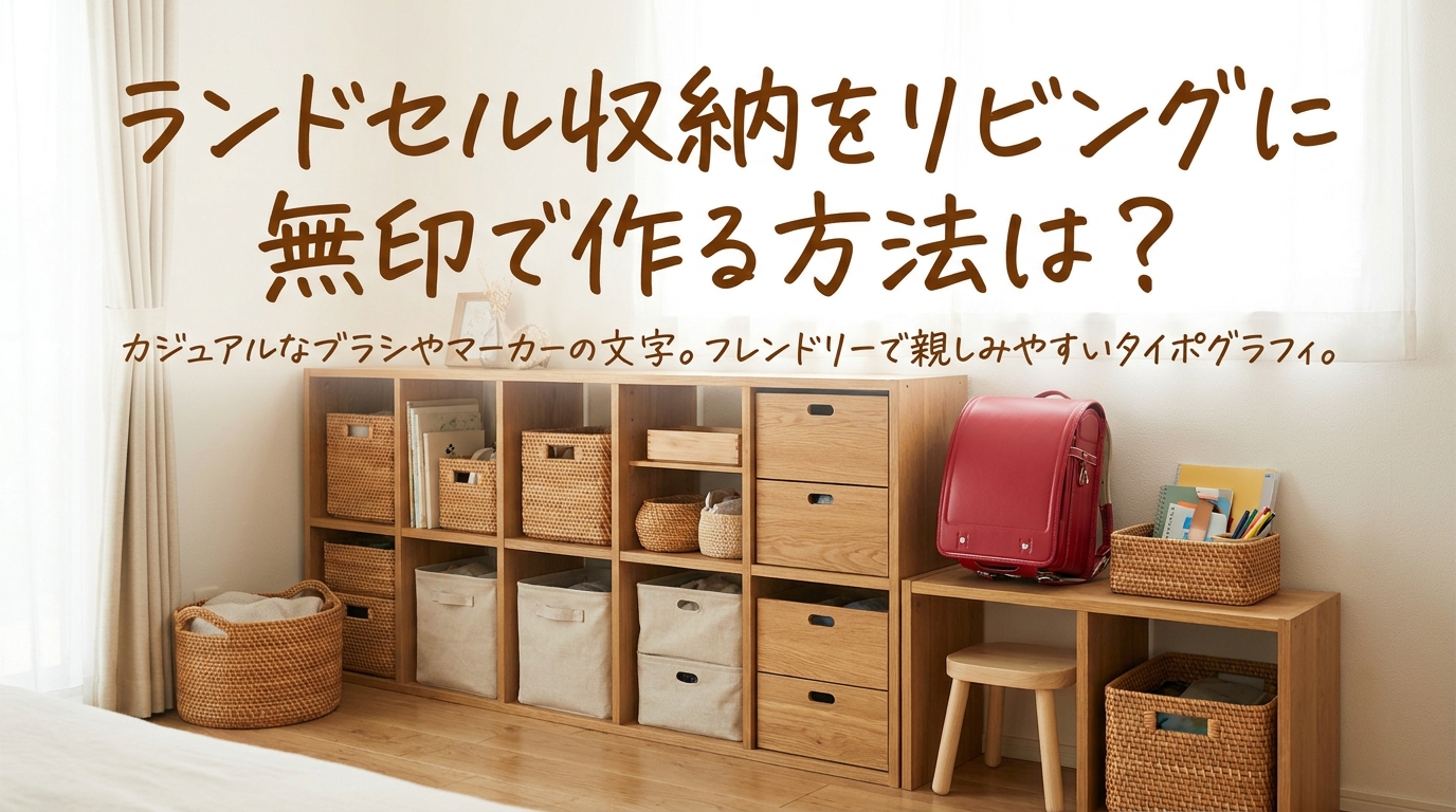 ランドセル収納をリビングに無印で作る方法は？