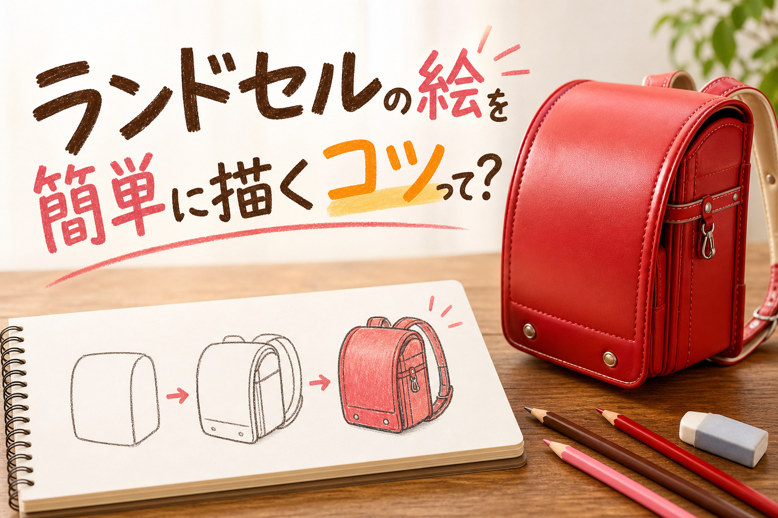 ランドセルの絵を簡単に描くコツって?