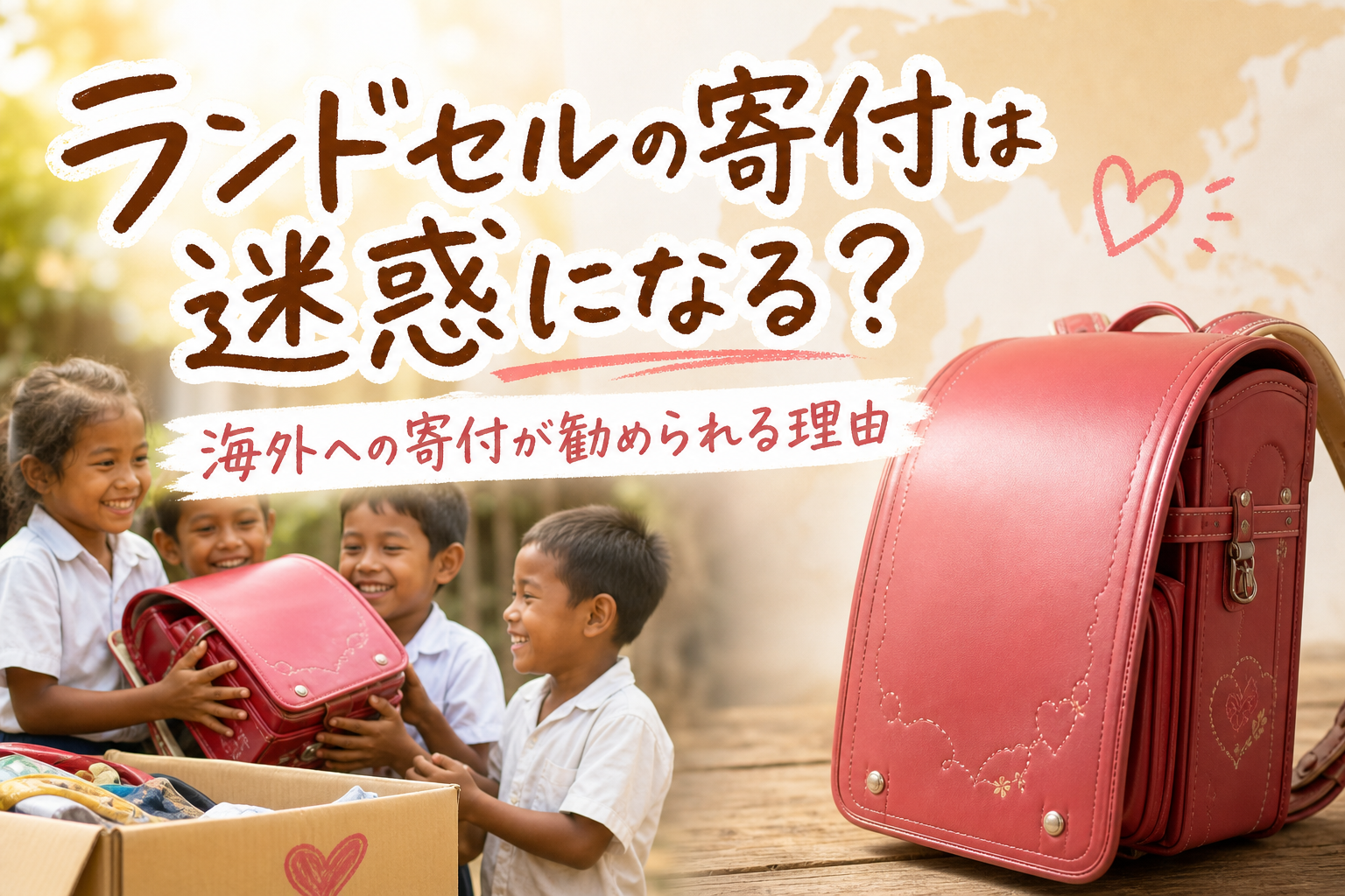 ランドセルの寄付は迷惑になる?海外への寄付が勧められる理由