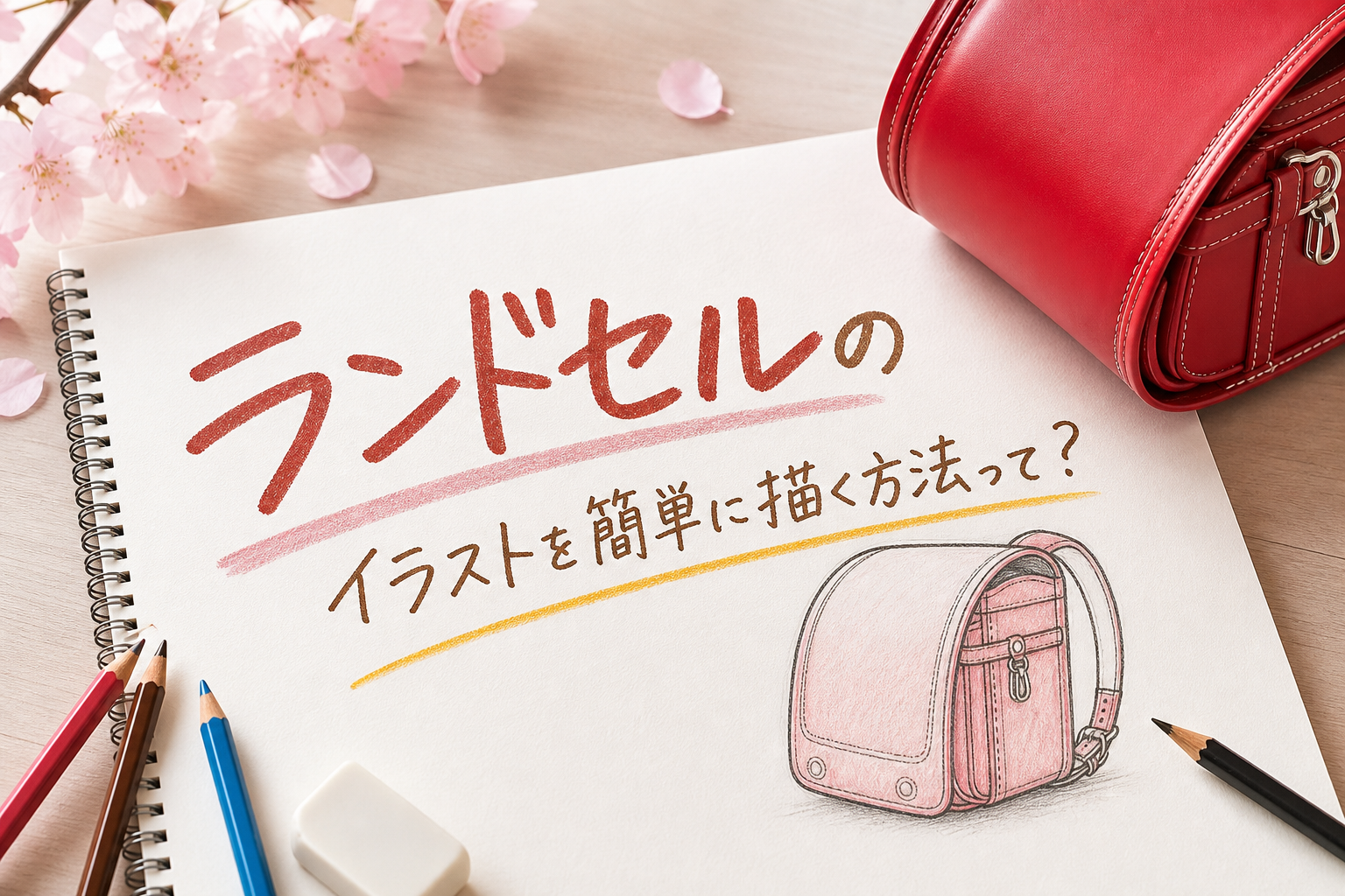 ランドセルのイラストを簡単に描く方法って？