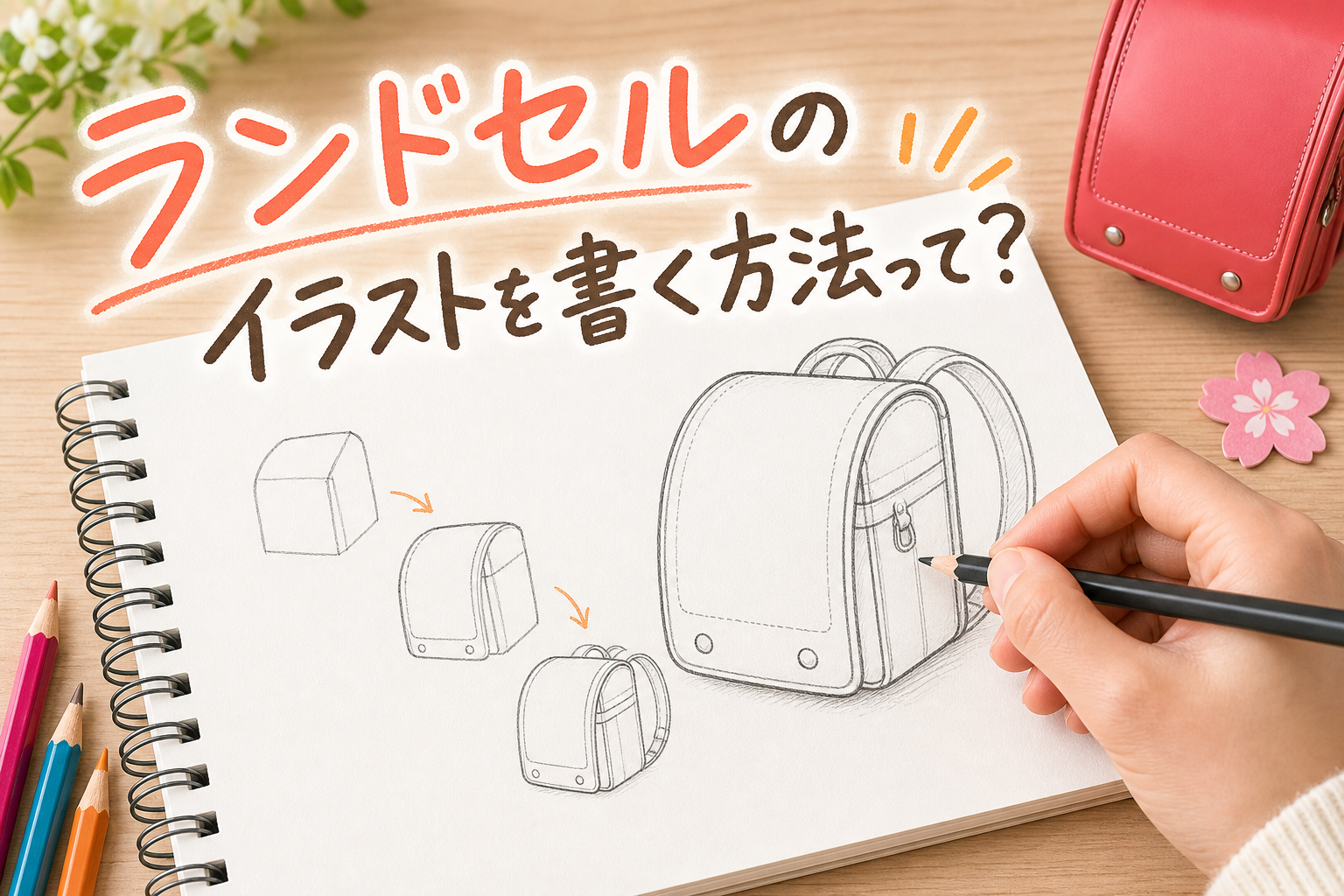 ランドセルのイラストを簡単に書く方法って?