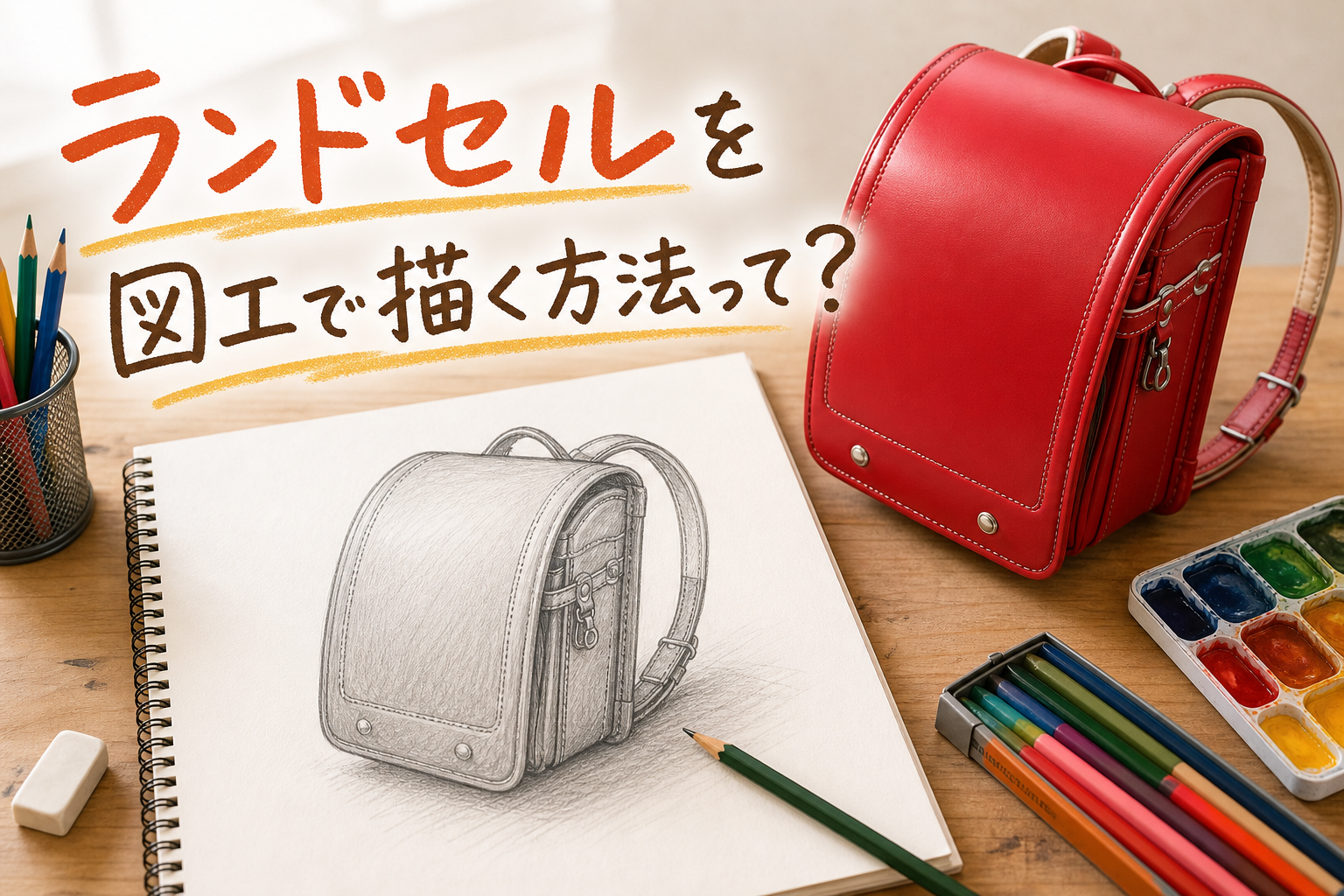 ランドセルを図工で描く方法って?