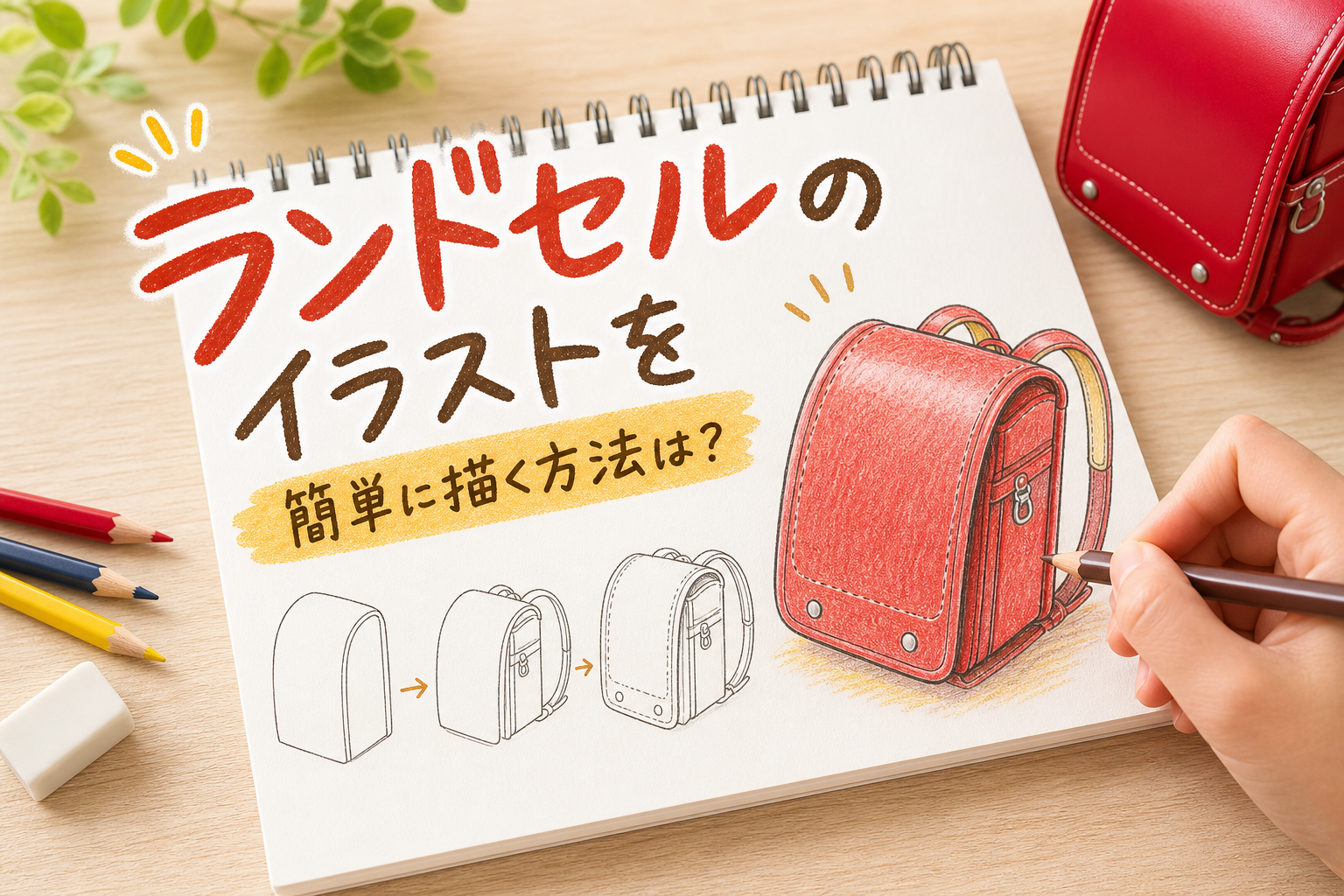 ランドセルのイラストを簡単に描く方法は?