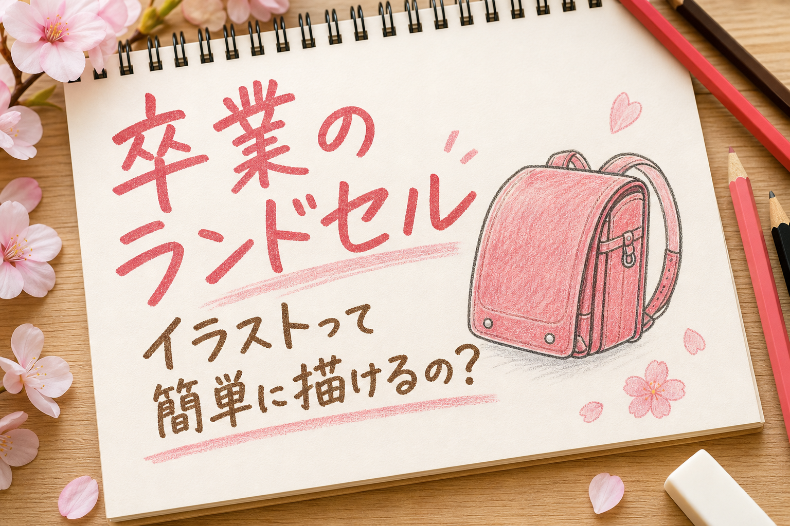 卒業のランドセルイラストって簡単に描けるの?