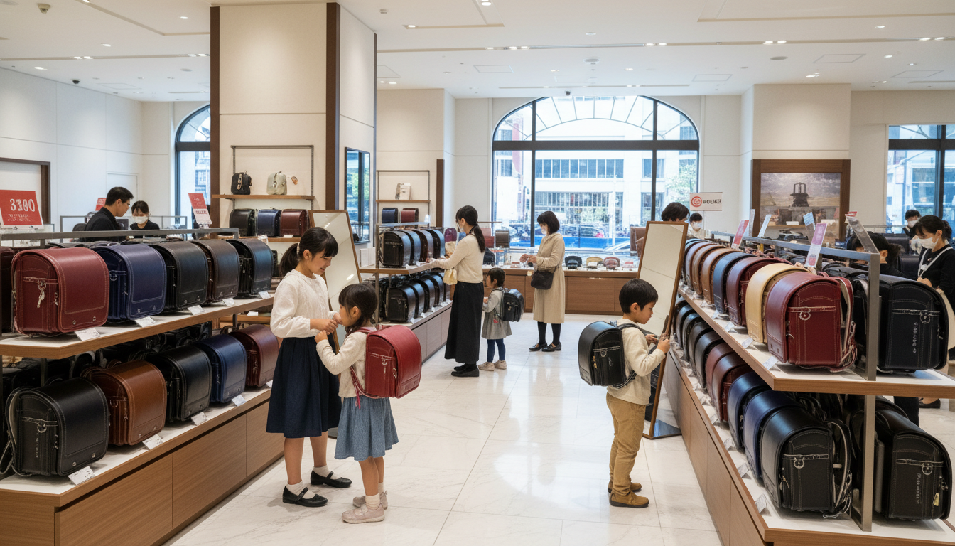 松屋銀座ではさまざまなブランドのランドセルが試着できます