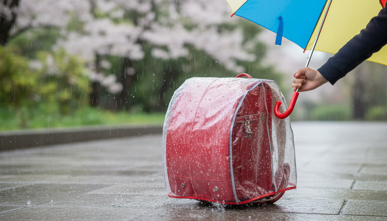 雨の日のランドセルは専用レインカバーで守るのがおすすめ