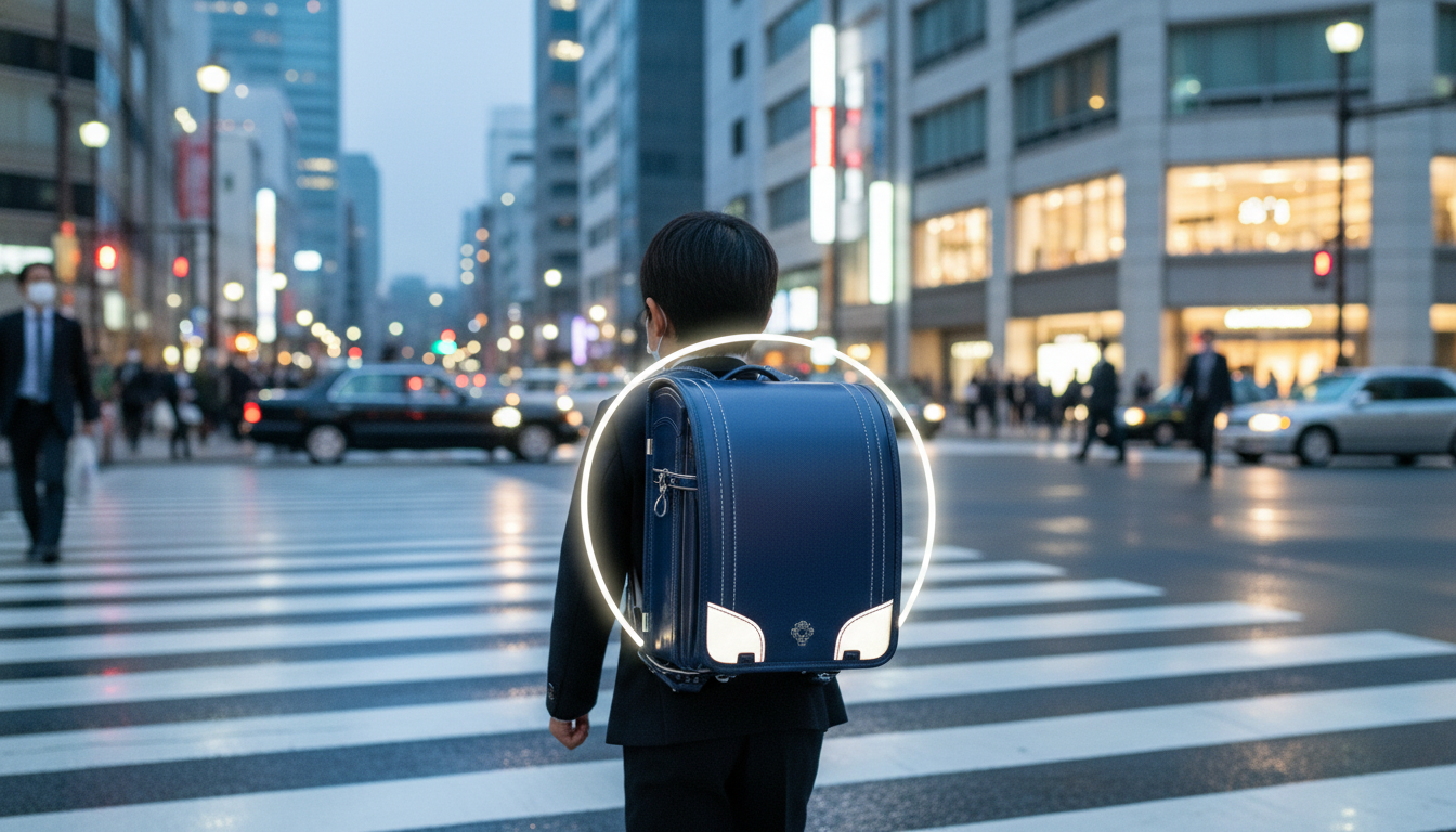 中村鞄ランドセルの反射板は360°全方位で安全性が高い