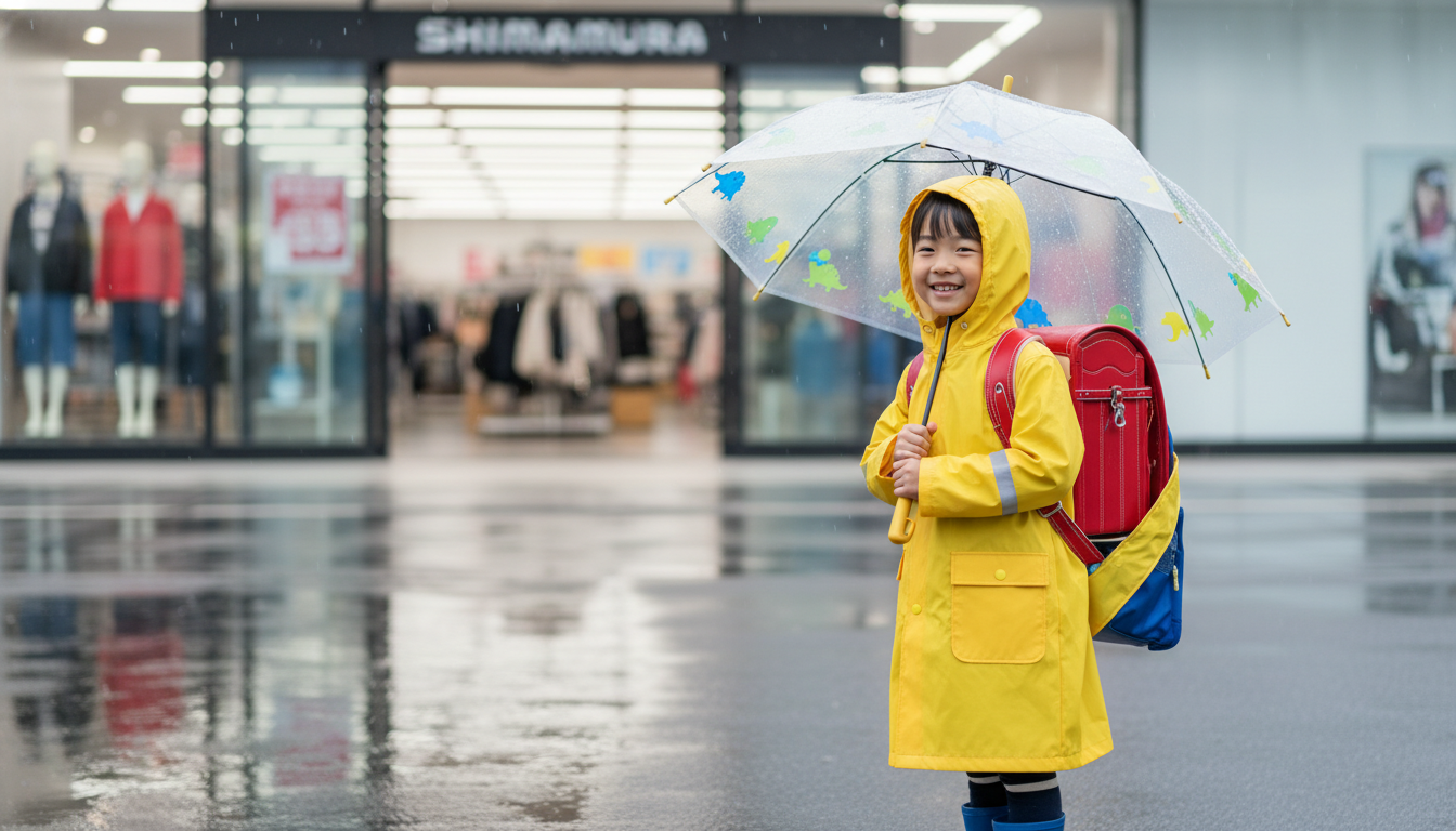 しまむらのランドセル対応レインコートは子どもの通学に最適