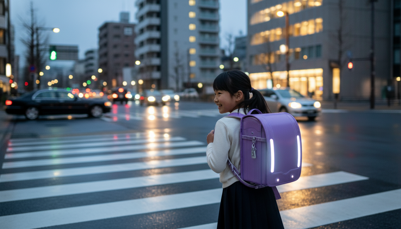 安ピカランドセルのCMは「光って安全」を伝えている