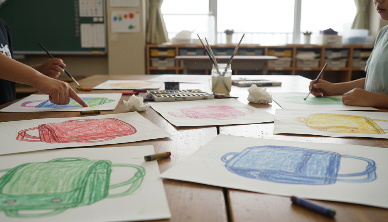 ランドセルの絵は卒業前の特別な授業なんです