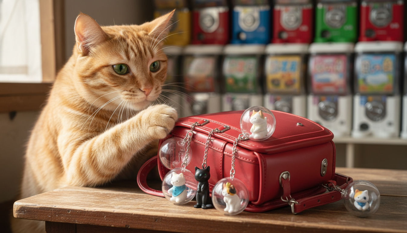 ランドセルに付けやすい猫ガチャの具体例