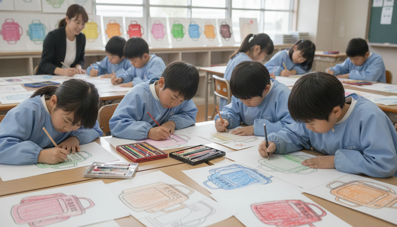 ランドセルの絵を描く授業の具体例