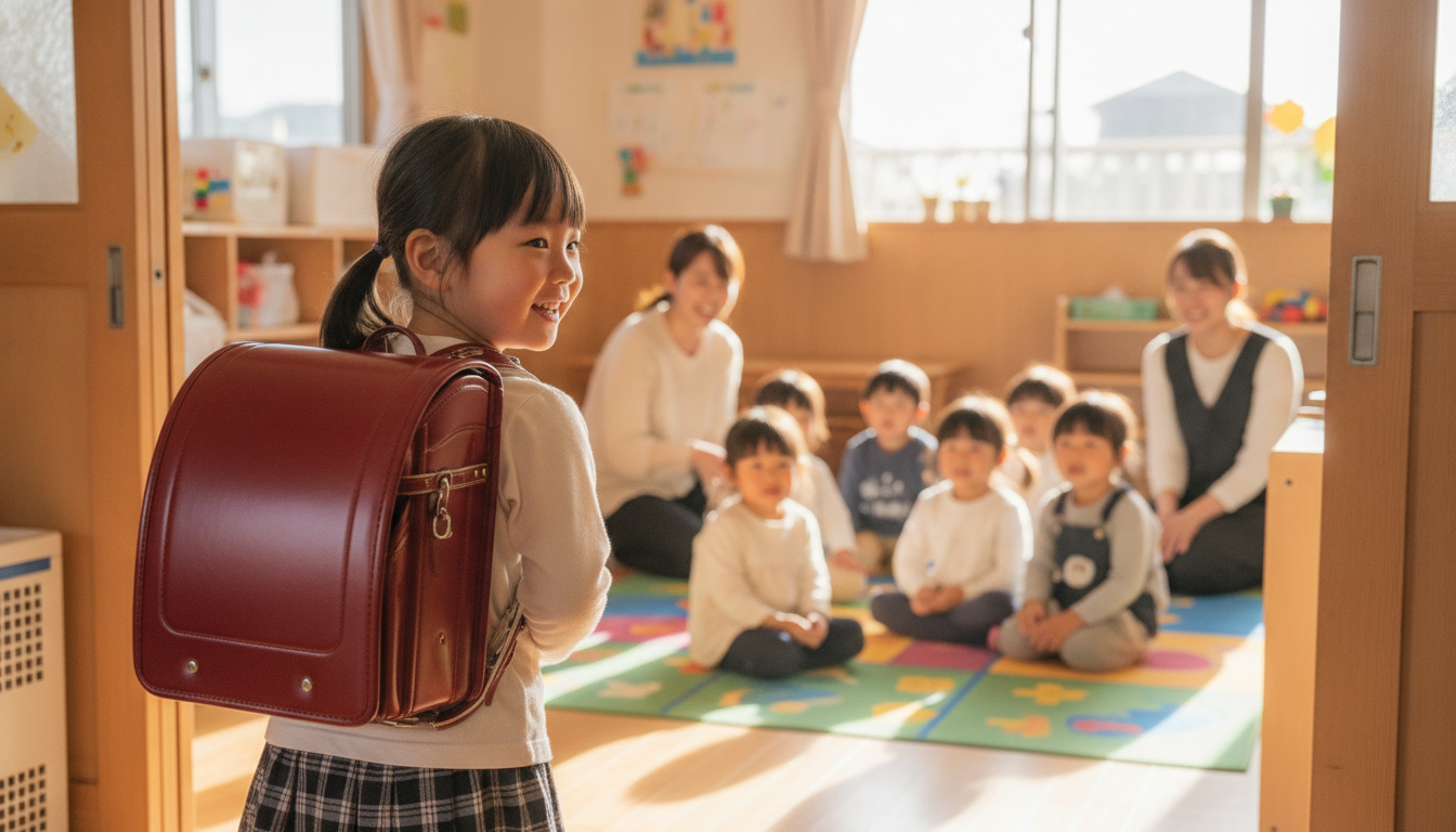保育園にランドセルを見せに行くのは自由です