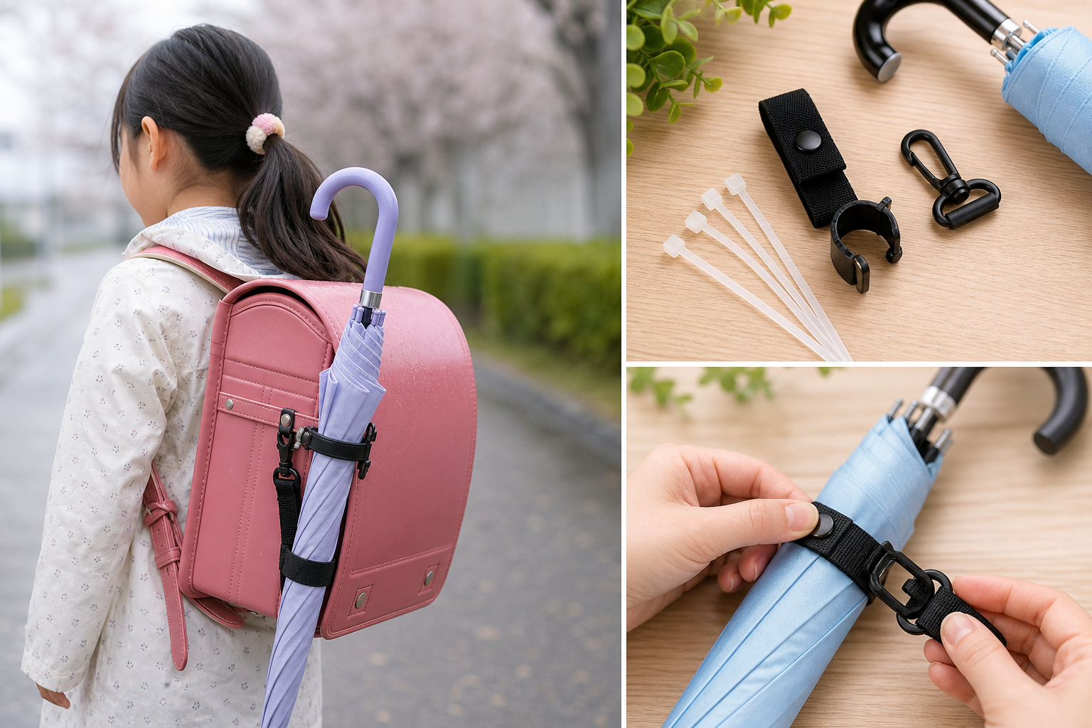 結論:100均でランドセル用傘ホルダーの「専用品」は見つかりにくいが、代用・DIYは十分できる