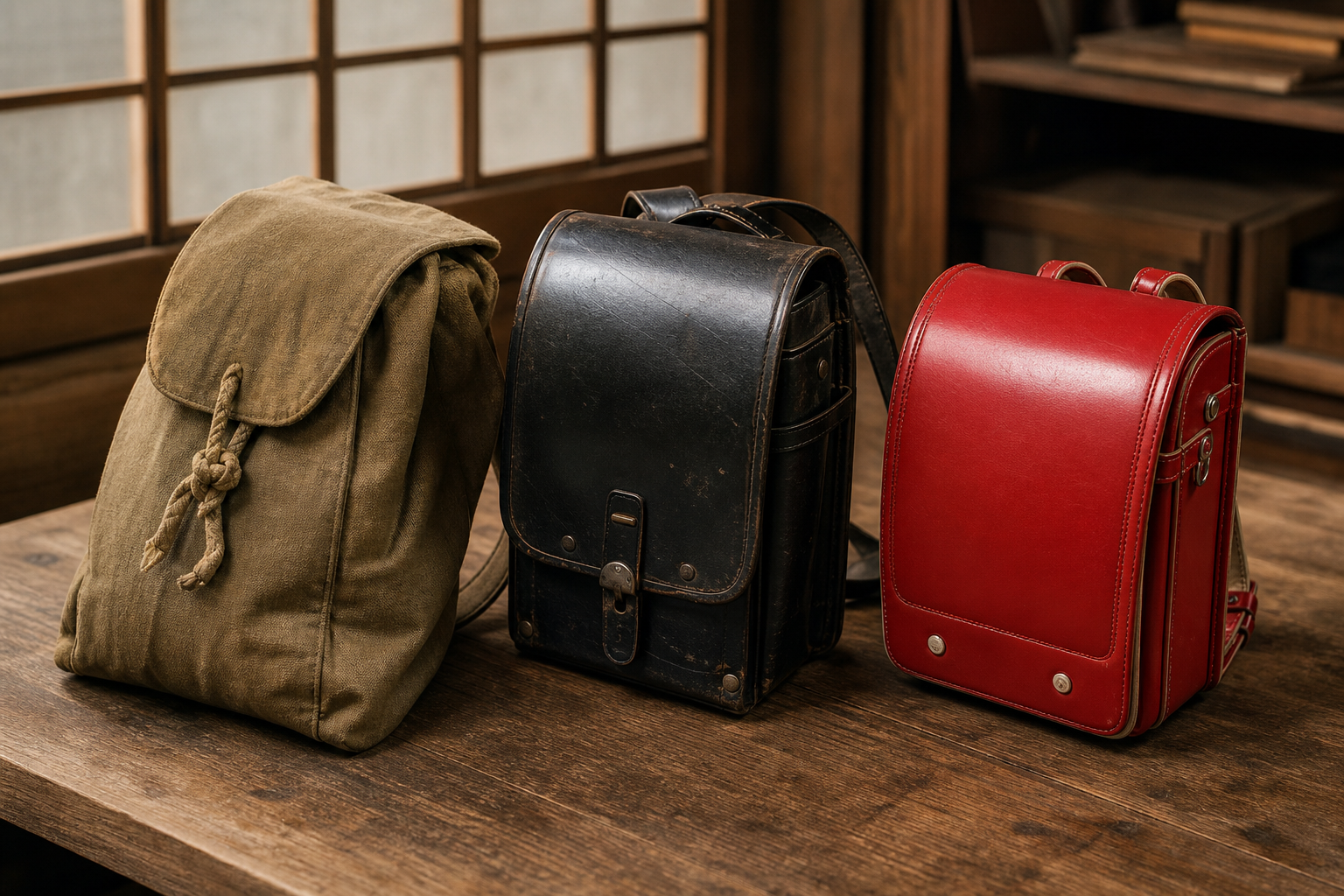 ランドセルは昔、布製の背嚢(はいのう)が起源でした