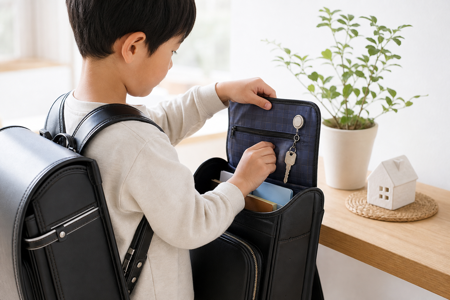 ランドセルに家の鍵を持たせるなら「内ポケット収納」が一番安心